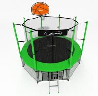 Батут с баскетбольным кольцом I-JUMP BASKET 10ft зеленый