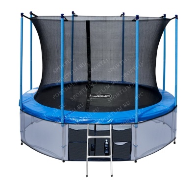 Батут i-JUMP 16ft 4,88м с нижней сетью и лестницей (blue)